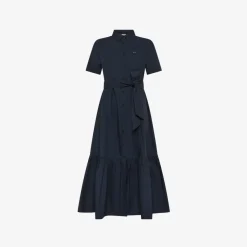 Clearance Abito chemisier in cotone blu navy Donna Abiti