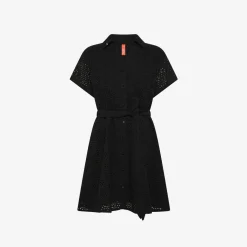 Best Abito chemisier in cotone Sangallo nero Donna Abiti|Beachwear Donna