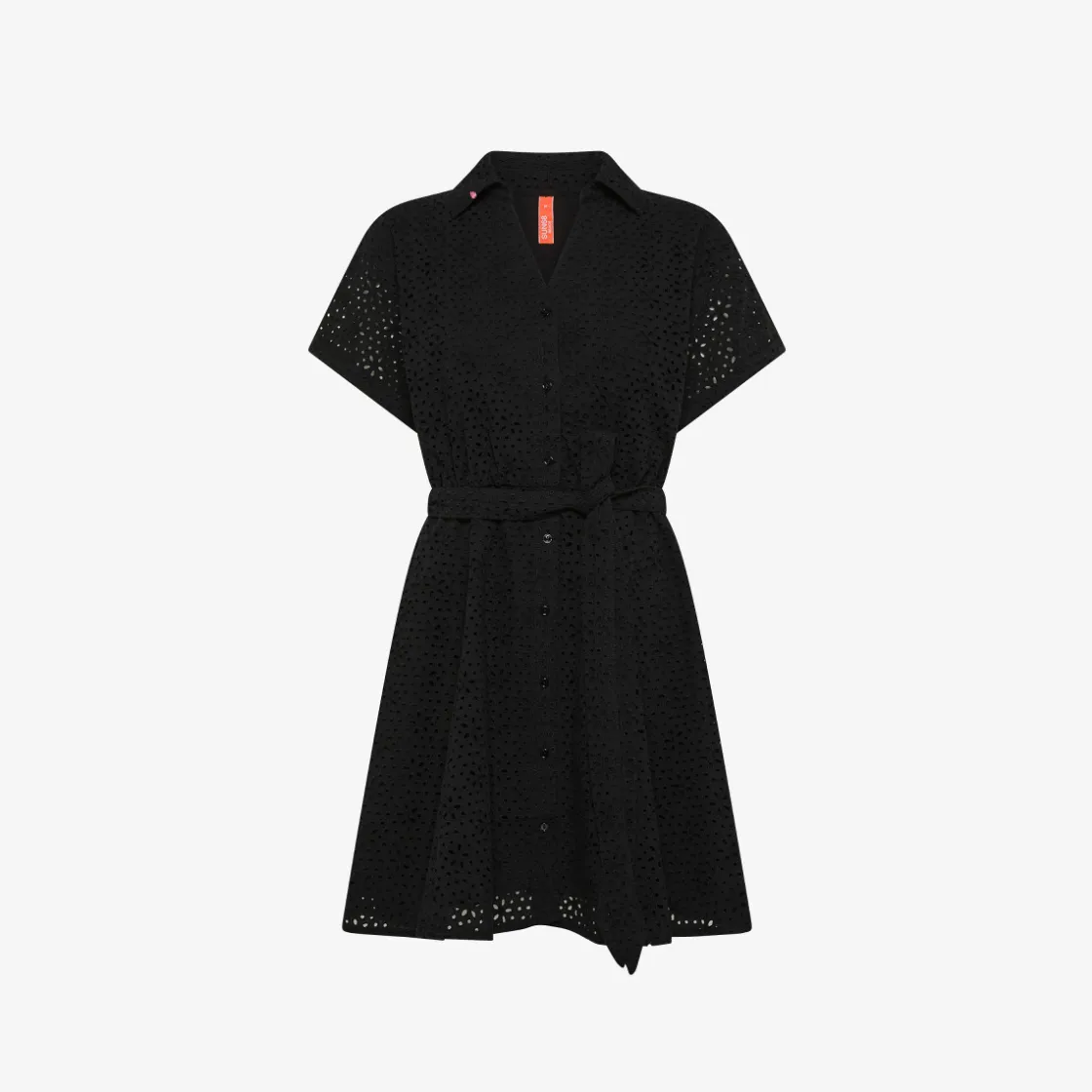 Best Abito chemisier in cotone Sangallo nero Donna Abiti|Beachwear Donna