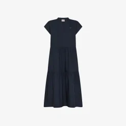 Discount Abito in cotone blu navy Donna Abiti