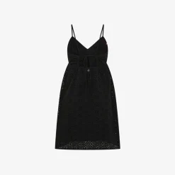 Hot Abito in cotone Sangallo nero Donna Abiti|Beachwear Donna