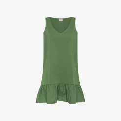 Online Abito in cotone verde salvia Donna Abiti