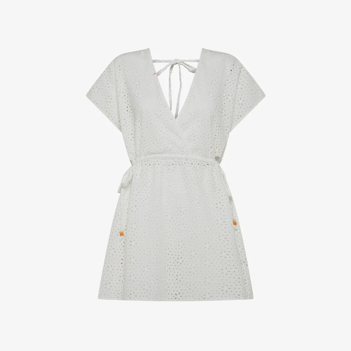 Fashion Abito kimono in cotone Sangallo bianco Donna Abiti|Beachwear Donna