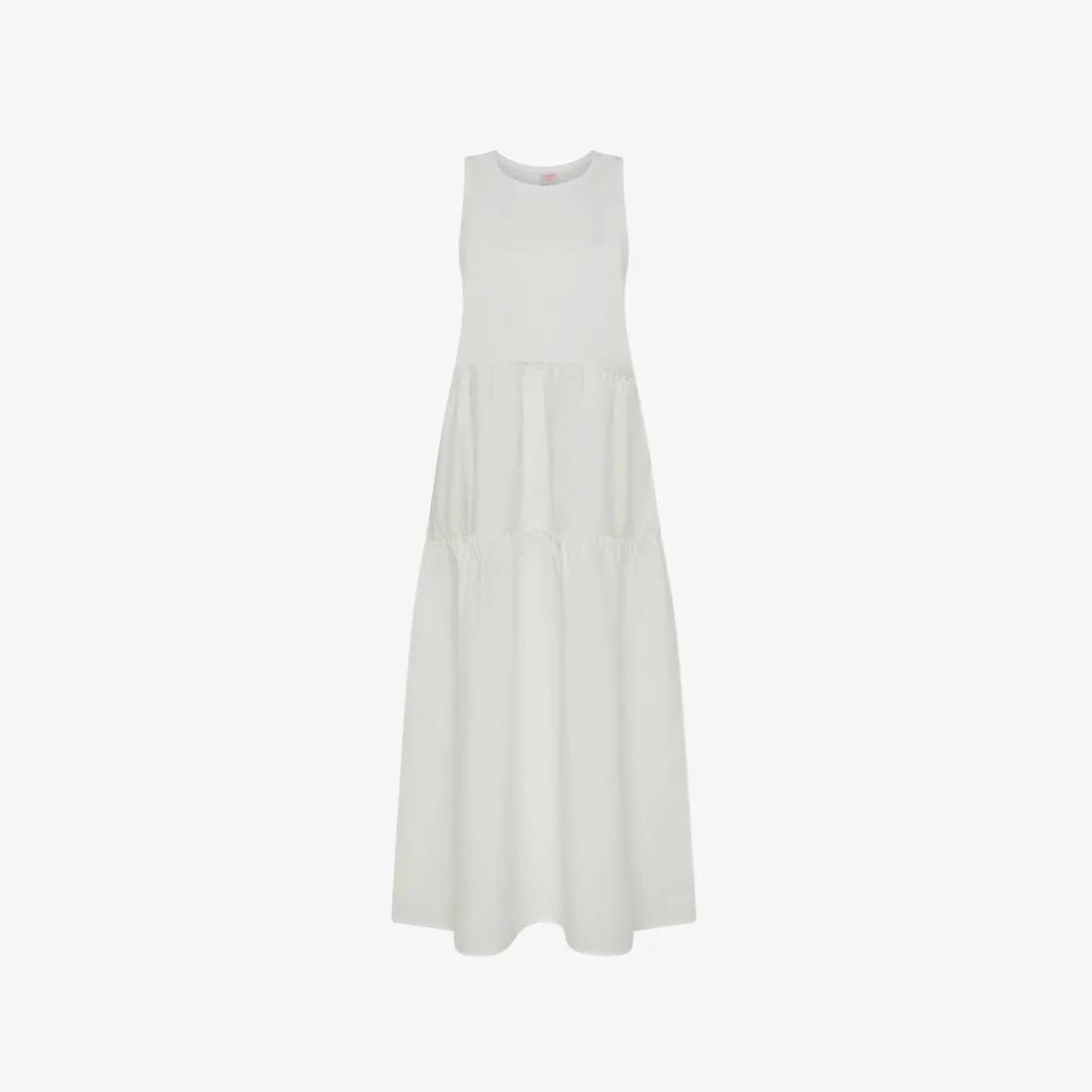 Discount Abito lungo in cotone bianco panna Donna Abiti