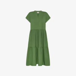 Discount Abito lungo in cotone verde salvia Donna Abiti
