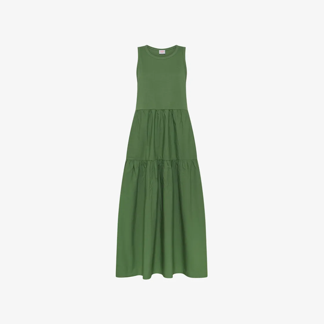 Best Abito lungo in cotone verde salvia Donna Abiti