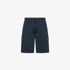 Clearance Bermuda cargo blu navy in felpa Uomo Felpe|Pantaloni
