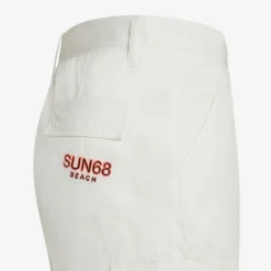 Online Bermuda cargo in cotone bianco panna Uomo Pantaloni|Beachwear Uomo