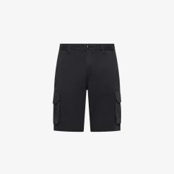 Online Bermuda cargo in cotone nero Uomo Pantaloni