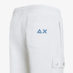 Clearance Bermuda cargo in felpa bianco panna Uomo Pantaloni|Felpe