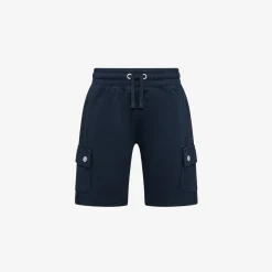 Discount Bermuda cargo in felpa blu navy Bambino Pantaloni|Felpe
