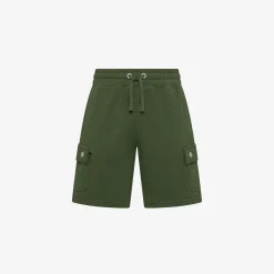 Fashion Bermuda cargo in felpa verde scuro Bambino Pantaloni|Felpe