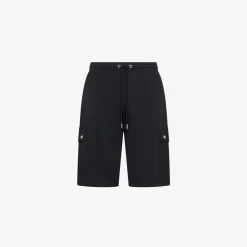 Sale Bermuda cargo nero in felpa Uomo Pantaloni|Felpe