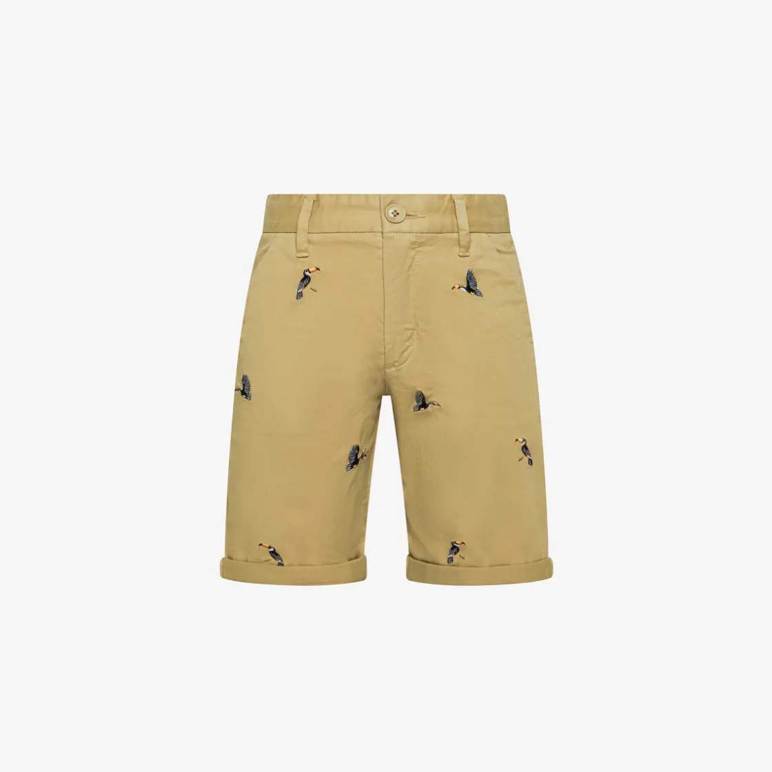 Outlet Bermuda chino con ricami beige Bambino Pantaloni