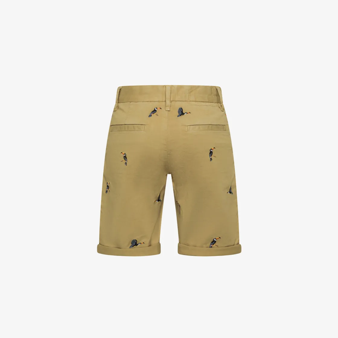 Outlet Bermuda chino con ricami beige Bambino Pantaloni