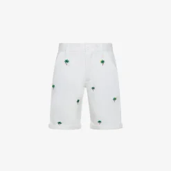 Online Bermuda chino con ricami bianco panna Bambino Pantaloni
