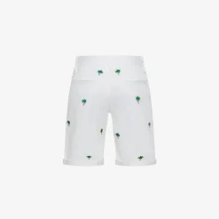 Online Bermuda chino con ricami bianco panna Bambino Pantaloni