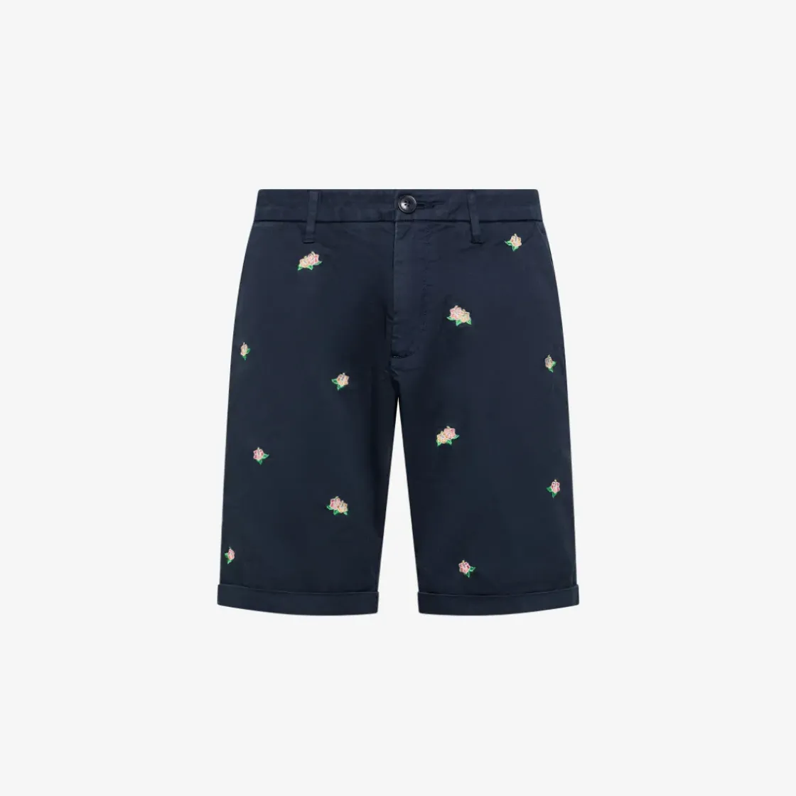 Clearance Bermuda chino con ricami bianco panna Uomo Pantaloni