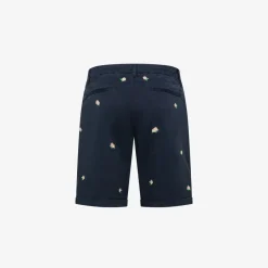 Clearance Bermuda chino con ricami bianco panna Uomo Pantaloni