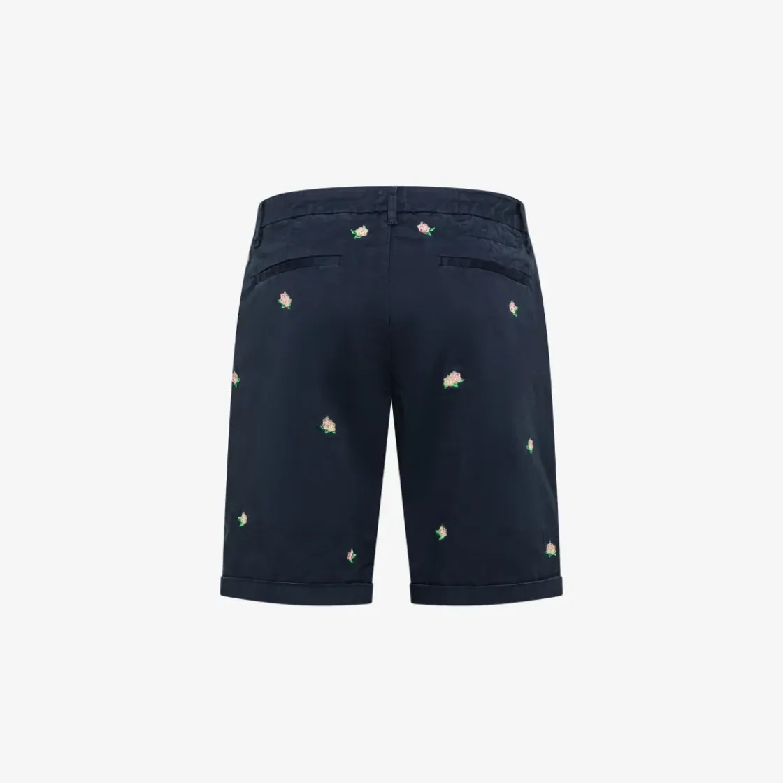 Clearance Bermuda chino con ricami bianco panna Uomo Pantaloni