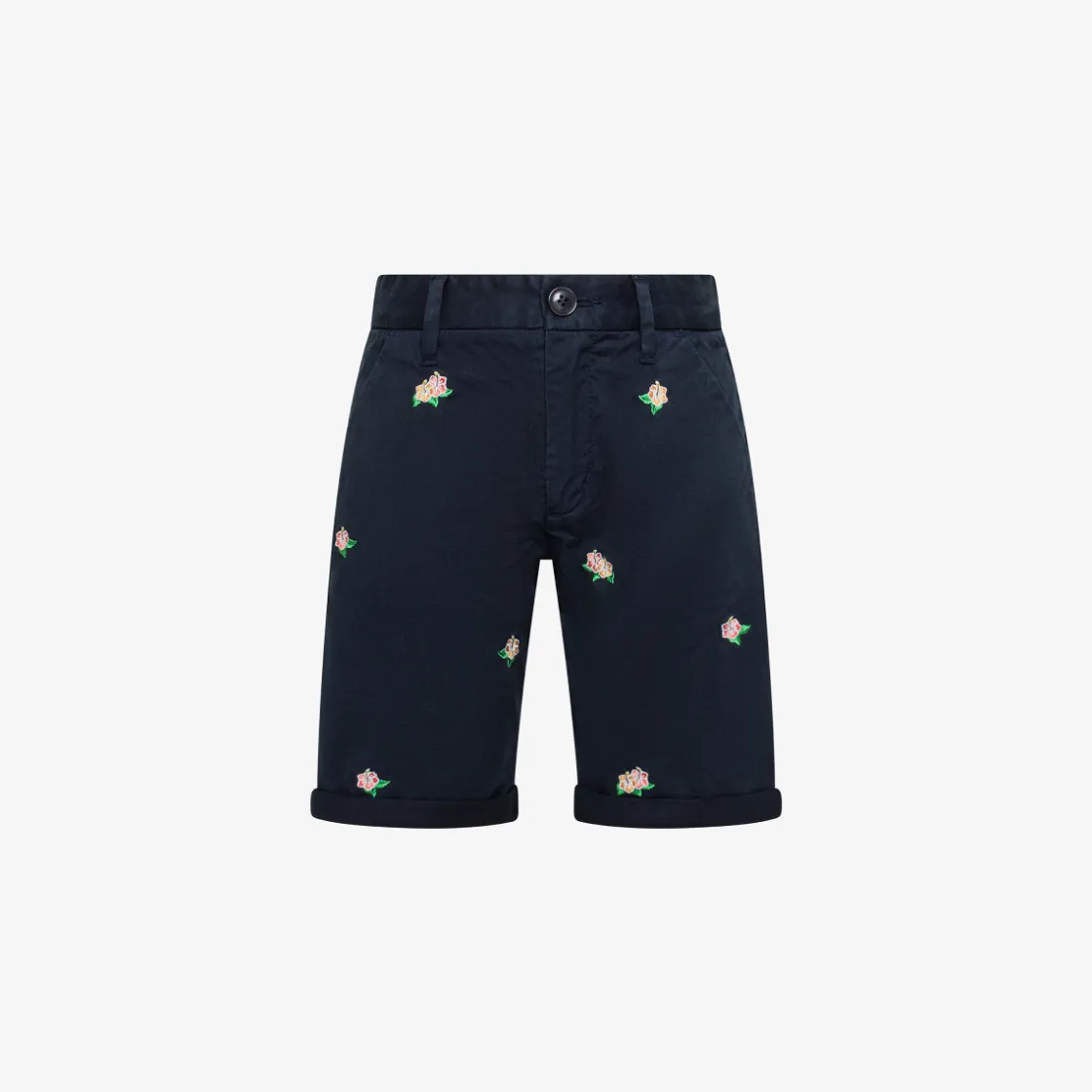 Discount Bermuda chino con ricami blu navy Bambino Pantaloni