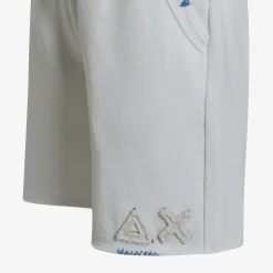Hot Bermuda in felpa di cotone bianco panna Bambino Pantaloni|Felpe