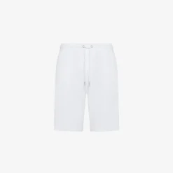 Clearance Bermuda in felpa di cotone bianco panna Uomo Pantaloni|Felpe
