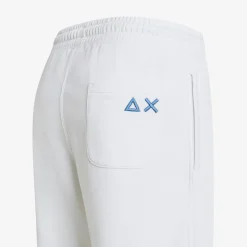 Clearance Bermuda in felpa di cotone bianco panna Uomo Pantaloni|Felpe