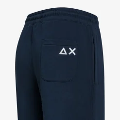 Online Bermuda in felpa di cotone blu navy Uomo Pantaloni|Felpe