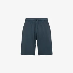 Online Bermuda in felpa di cotone blu navy Uomo Pantaloni|Beachwear Uomo