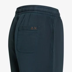 Online Bermuda in felpa di cotone blu navy Uomo Pantaloni|Beachwear Uomo