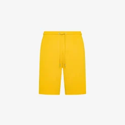 Outlet Bermuda in felpa di cotone giallo Uomo Pantaloni|Felpe