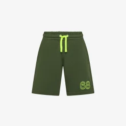 Outlet Bermuda in felpa di cotone verde scuro Bambino Pantaloni|Felpe
