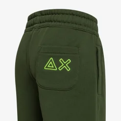 Outlet Bermuda in felpa di cotone verde scuro Bambino Pantaloni|Felpe