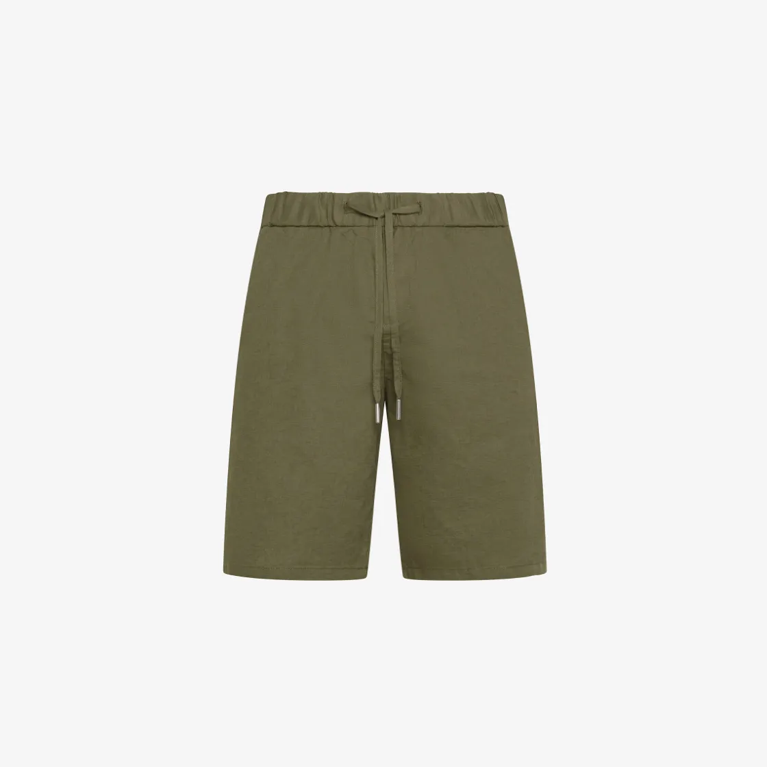 New Bermuda in lino e cotone verde scuro Uomo Pantaloni|Beachwear Uomo