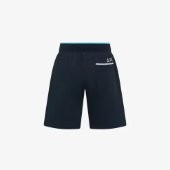 Online Bermuda in piquet di cotone blu navy Bambino Pantaloni|Felpe