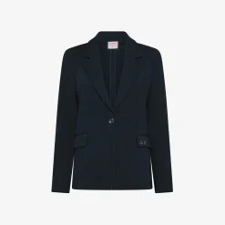 Best Blazer in felpa di cotone blu navy Donna Giacche|Felpe