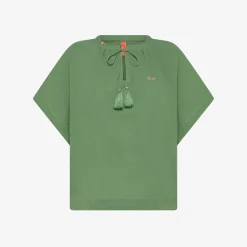 Best Blusa in cotone verde salvia Donna Camicie|Beachwear Donna