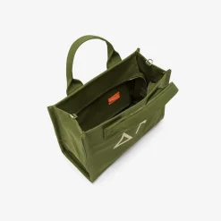 Hot Borsa mare in canvas di cotone verde scuro Donna Accessori Donna|Borse