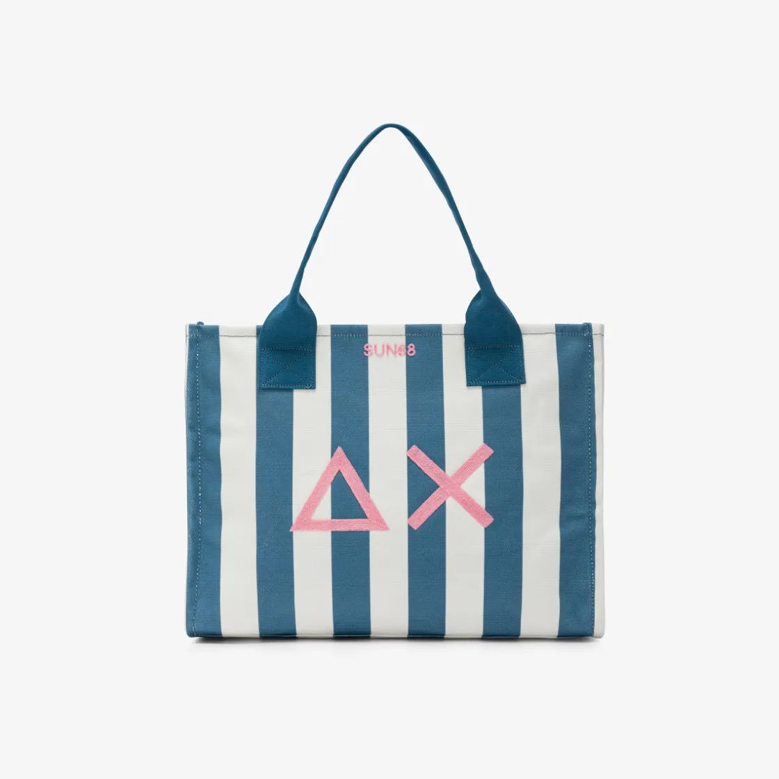 Sale Borsa mare in canvas di cotone a pois avio scuro e bianco Donna Borse|Accessori Donna