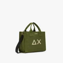 Sale Borsa mare in canvas di cotone a pois avio scuro e bianco Donna Borse|Accessori Donna