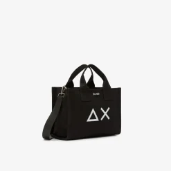 Fashion Borsa mare in canvas di cotone nero Donna Borse|Accessori Donna
