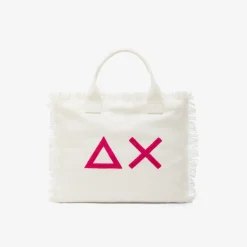Online Borsa mare in canvas di cotone bianco Donna Borse|Accessori Donna