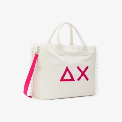 Online Borsa mare in canvas di cotone bianco Donna Borse|Accessori Donna