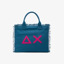 Sale Borsa mare in canvas di cotone avio scuro Donna Borse|Accessori Donna