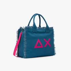 Sale Borsa mare in canvas di cotone avio scuro Donna Borse|Accessori Donna