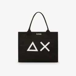 Fashion Borsa mare in canvas di cotone nero Donna Accessori Donna