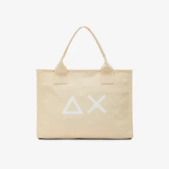 Discount Borsa mare in canvas di cotone beige Donna Accessori Donna