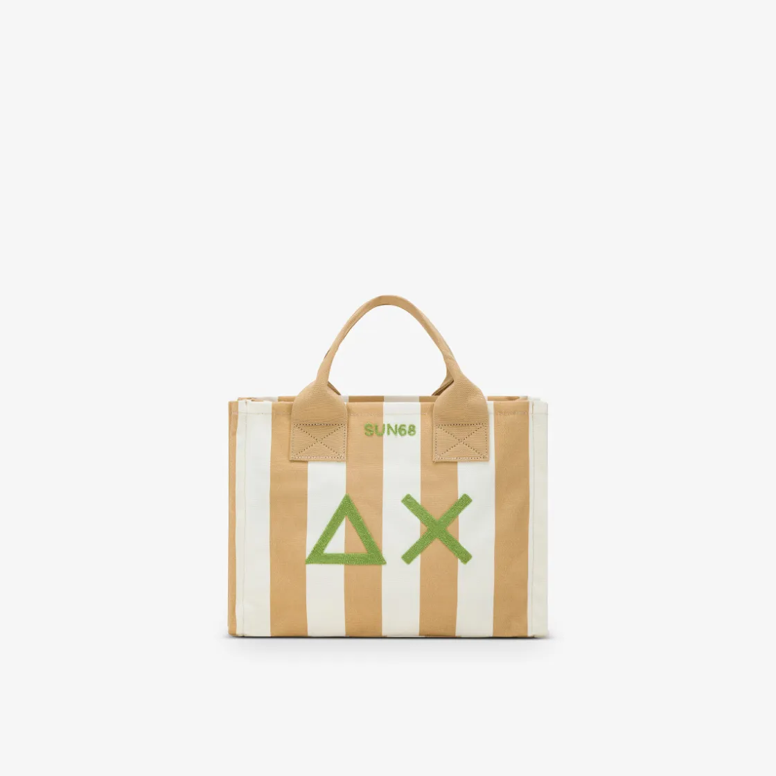 Hot Borsa mare in canvas di cotone a righe beige e bianche Donna Borse|Accessori Donna