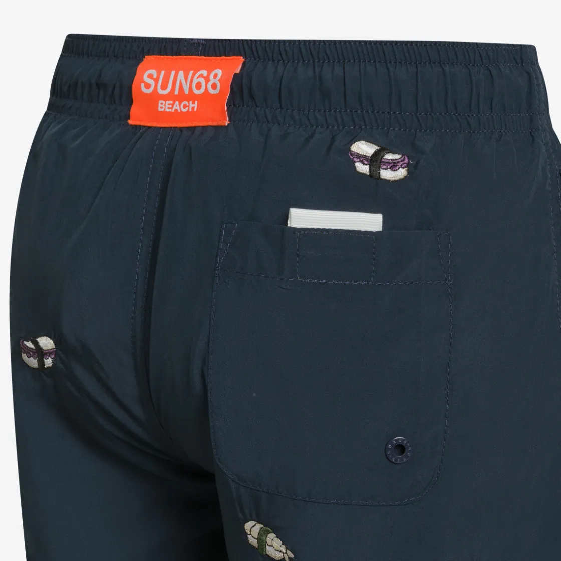 Fashion Boxer mare a righe blu navy con ricami Costumi Bimbo